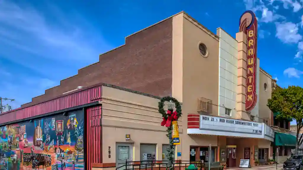 a street view on New Braunfels TX Theatre